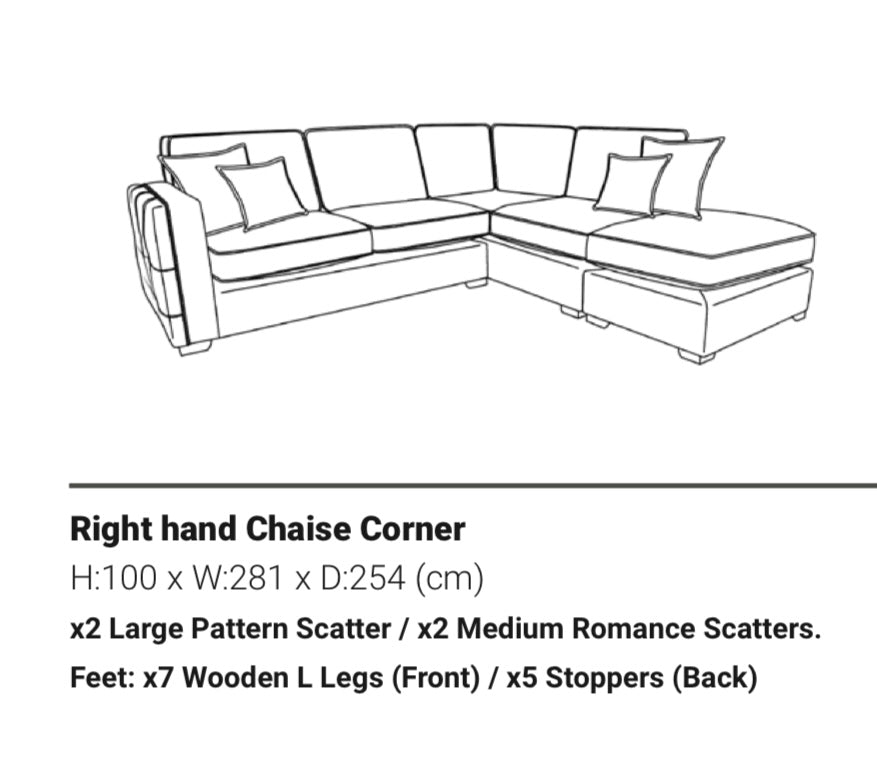 Willow corner chaise with footstool