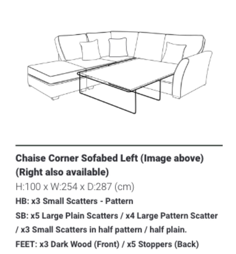 Winchester corner sofa bed with footstool