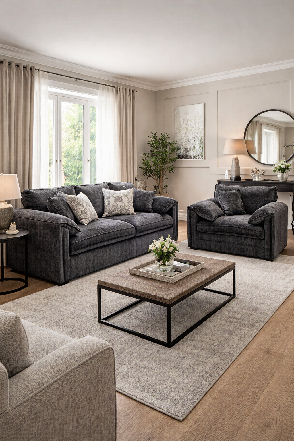 Bellagio sofa range 3+1 in Black