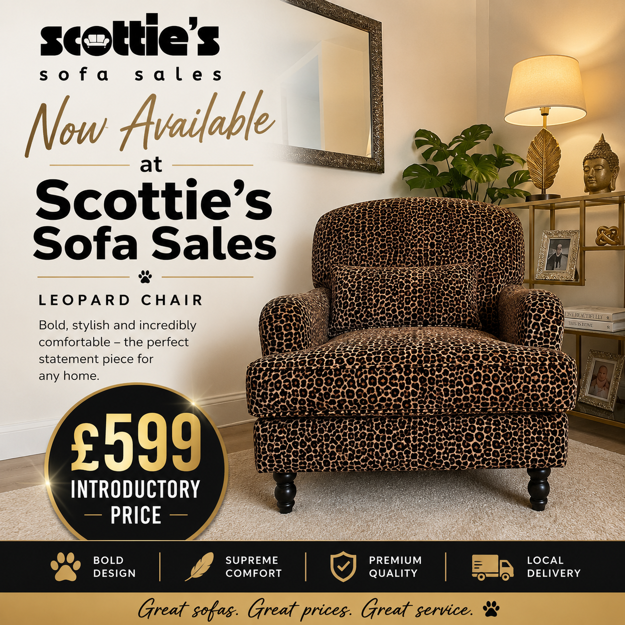 Leopard print cuddle chair