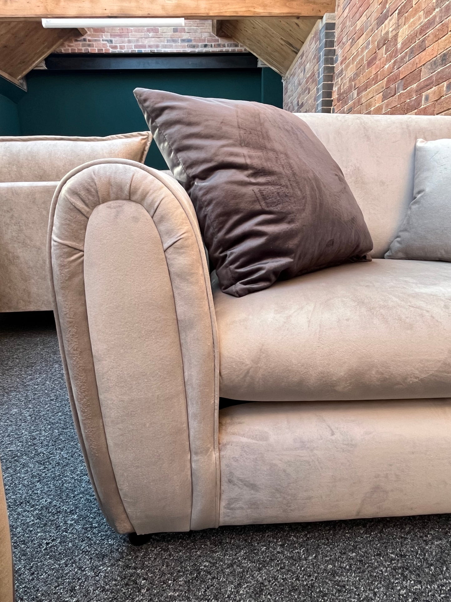 Hudson 3 seater , love chair and footstool in a plush silver