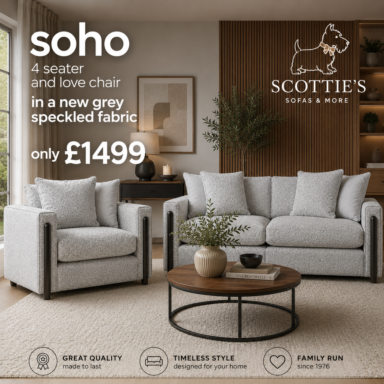 The Soho 4 seater and love chair
