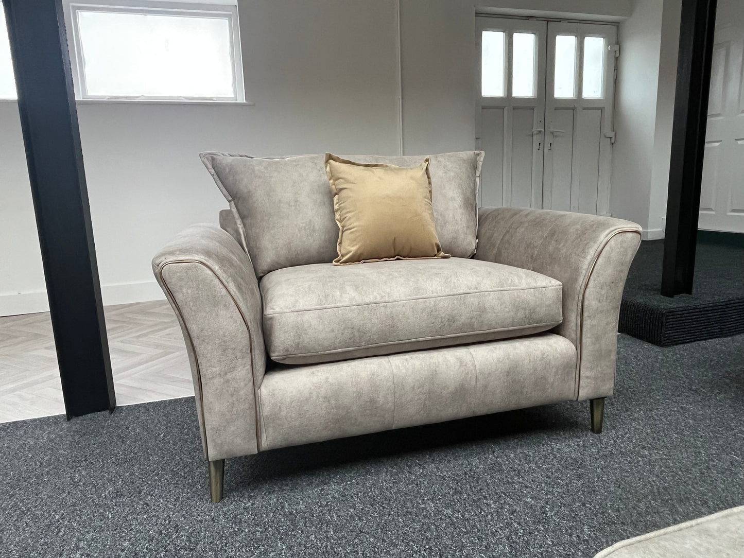 The Paris 3 seater , love chair and footstool set in pearl