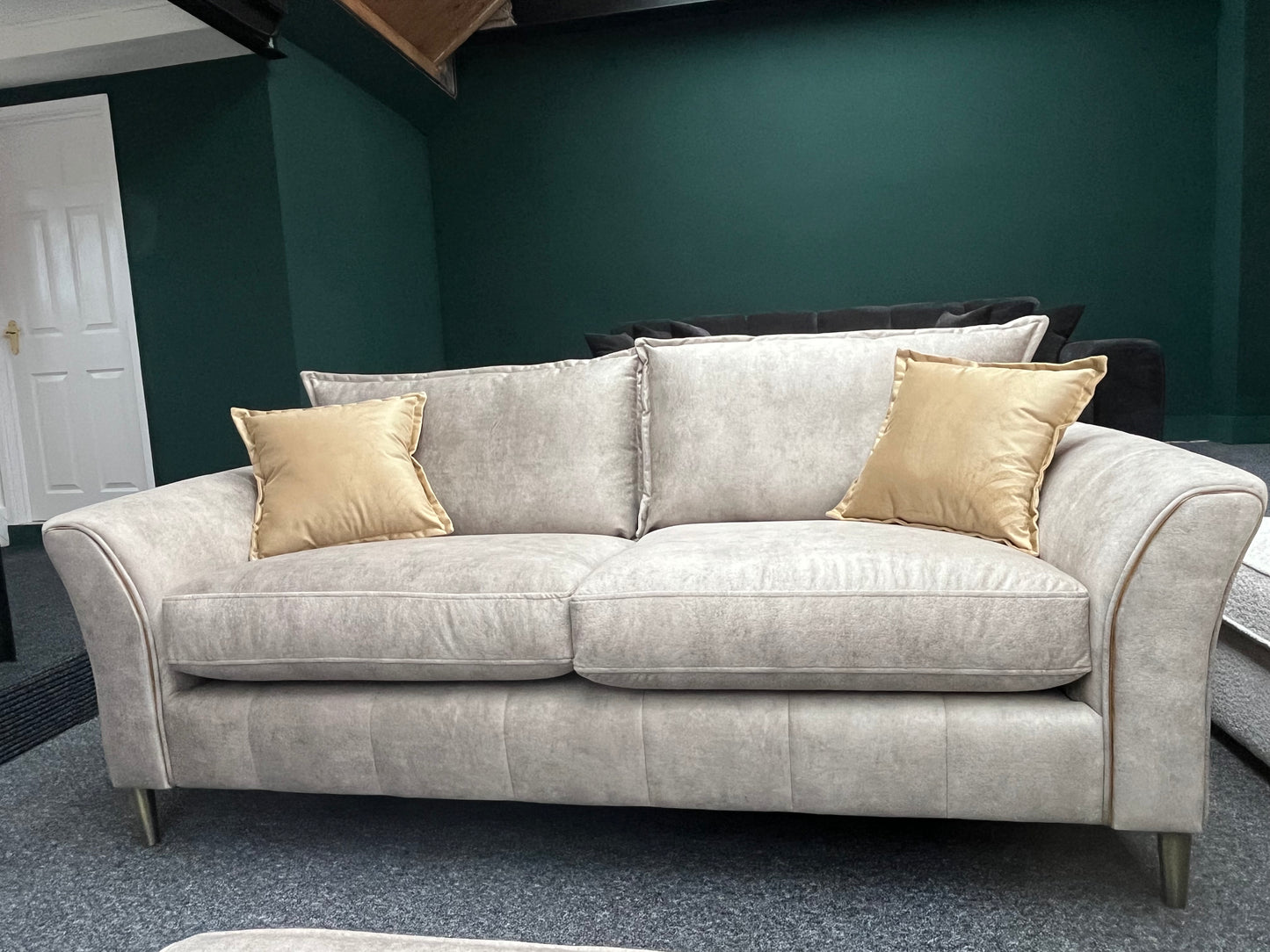 The Paris 3 seater , love chair and footstool set in pearl