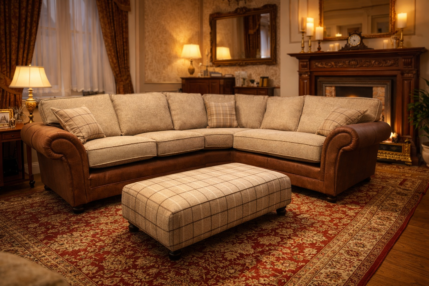 Sienna 2 corner 1 and designer footstool