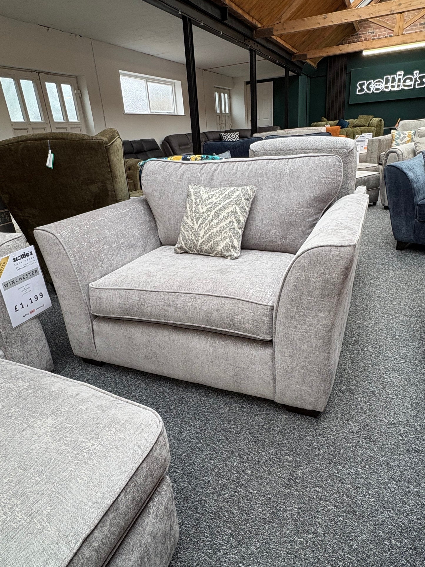 Winchester corner and love chair set in shark grey