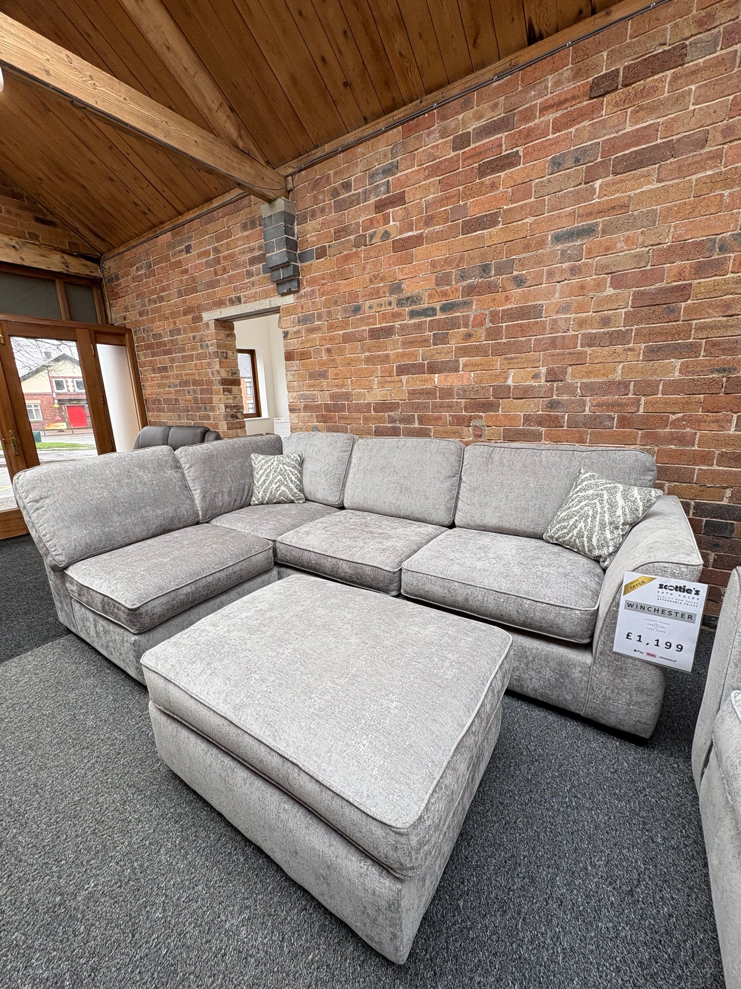 Winchester corner and love chair set in shark grey