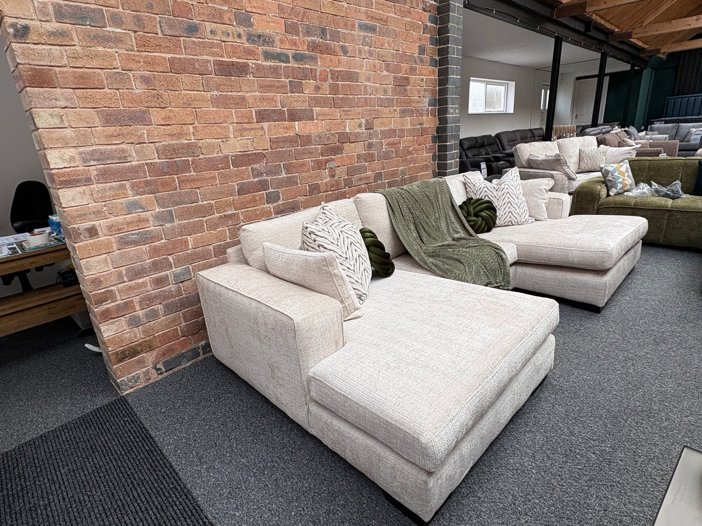 Milan U Shape Sofa With DeisgnerFootstool