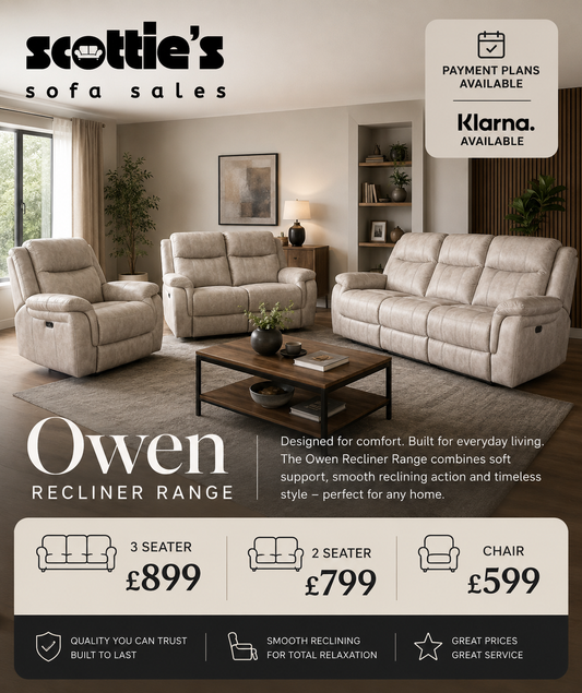 The Owen power recliner range 3+2