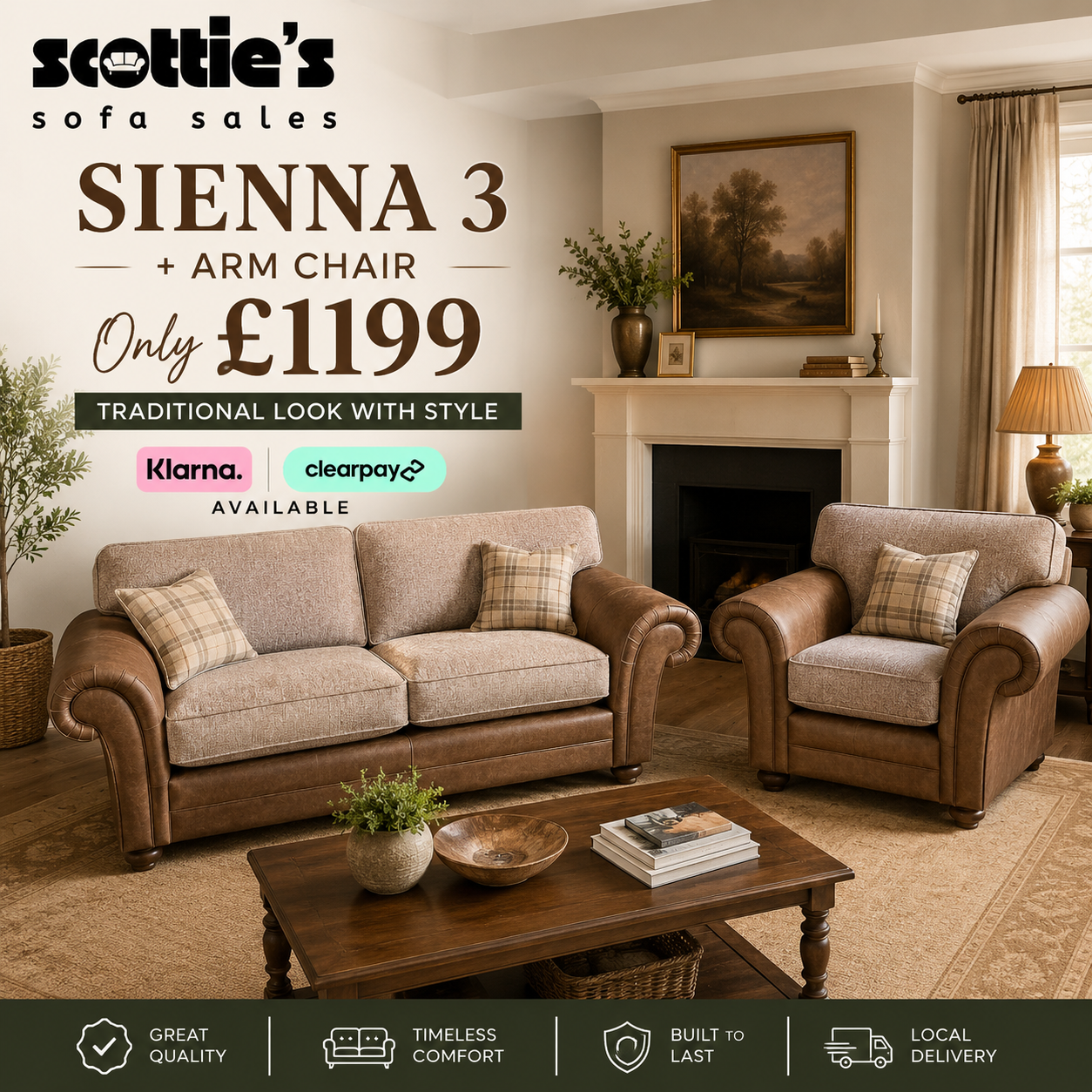 Sienna 3 seater and armchair