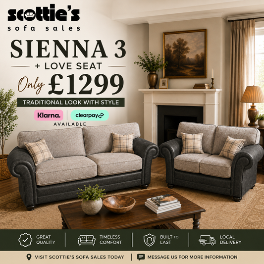 Sienna 3 seater and love chair in charcoal