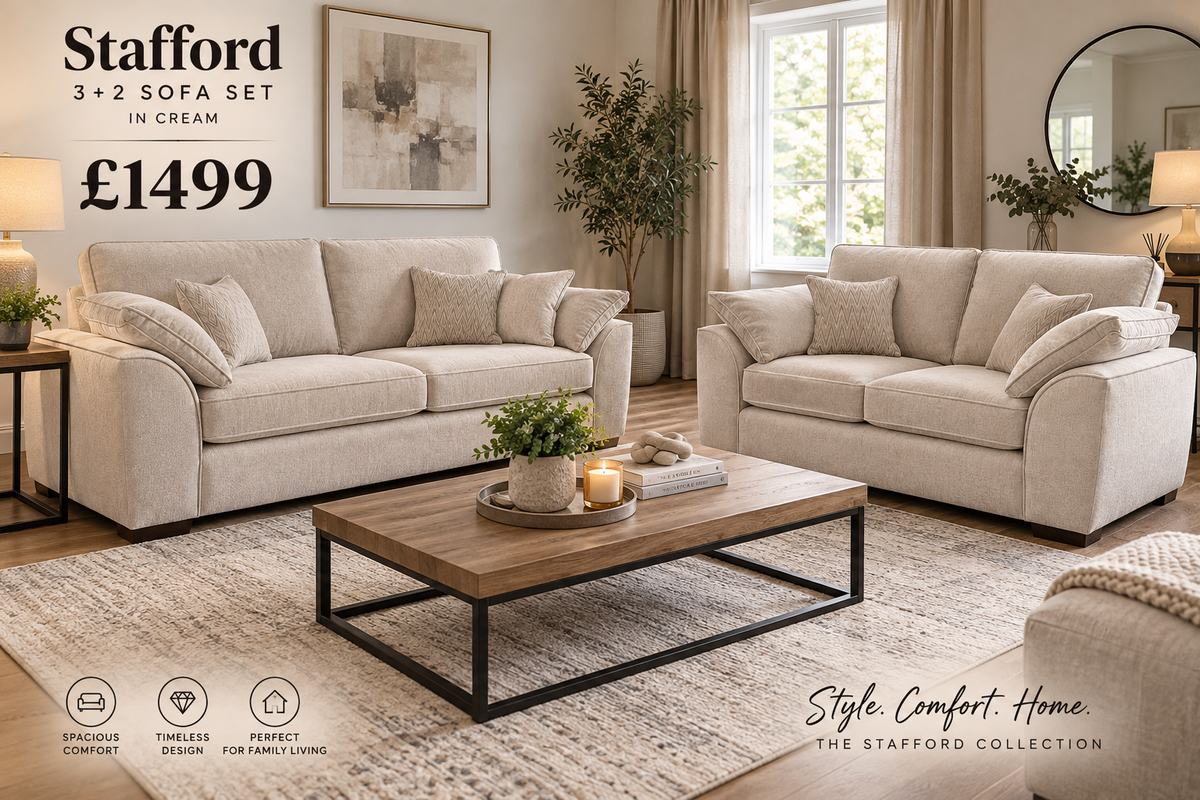 The Stafford 3+2 in cream