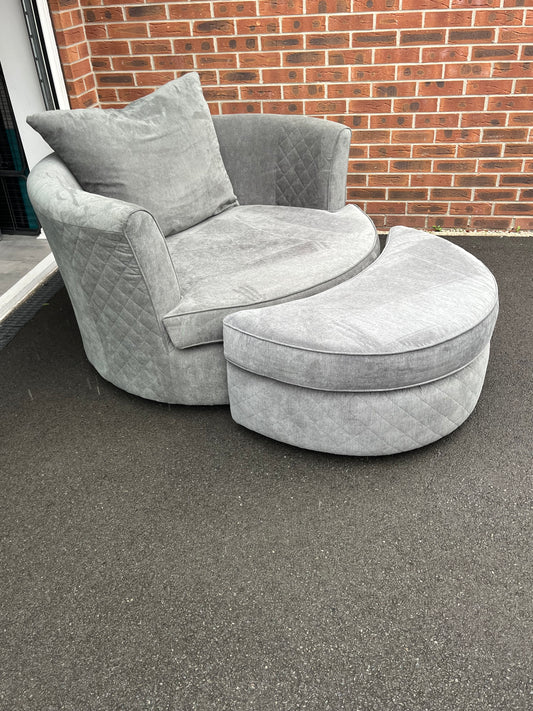 Dfs Orka Swivel Chair And Footstool